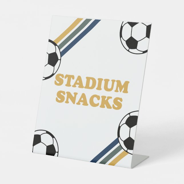 Soccer Birthday Stadium Snacks Food Sign (Front)