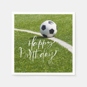 Soccer Birthday with ball and Happy Birthday Napkin