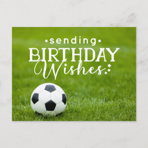 Soccer Birthday with ball and Happy Birthday  Postcard