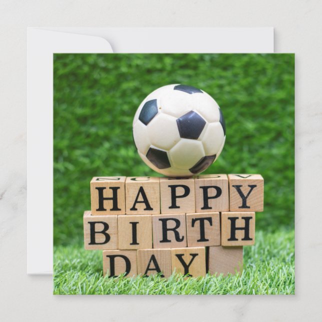 Soccer Birthday with ball and Happy Birthday word (Front)