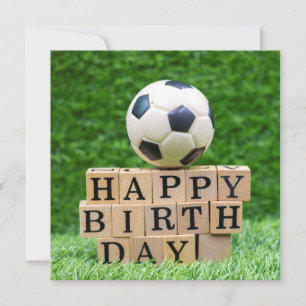 Soccer Birthday with ball and Happy Birthday word