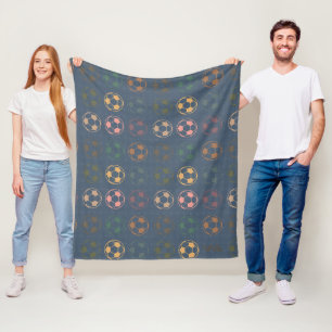 Soccer Blanket, Cosy Vintage Throw for Soccer Love Fleece Blanket