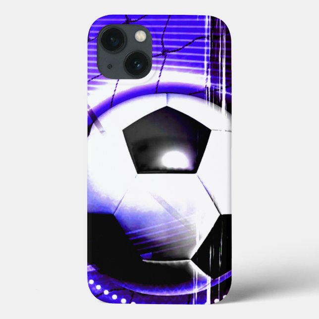Soccer Blue Personalise with name or team name Case-Mate iPhone Case (Back)