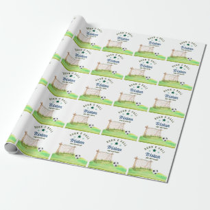 Soccer “Born Two Ball” Second Birthday Wrapping Paper