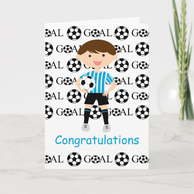 Soccer Boy 1 Congratulations Card (Front)