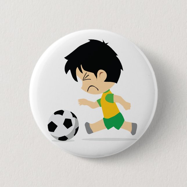 Soccer Boy 6 Cm Round Badge (Front)