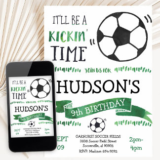 Soccer Boy Birthday Invitation