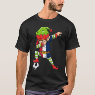 Soccer Boy Dabbing Elf Squad Christmas France Foot T-Shirt
