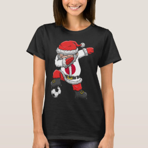 Soccer Boy Dabbing Santa Christmas Japan Footbyll T-Shirt