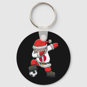 Soccer Boy Dabbing Santa Christmas Japan Footll So Key Ring