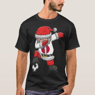 Soccer Boy Dabbing Santa Christmas Japan Footll So T-Shirt