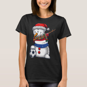 Soccer Boy Dabbing Snowman Christmas Netherlands F T-Shirt