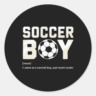 Soccer Boy Definition Classic Round Sticker