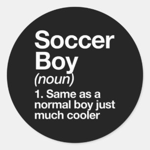 Soccer Boy Definition Funny Sports Classic Round Sticker
