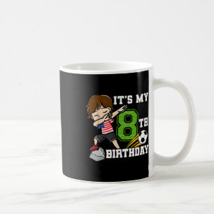 Soccer Boy It's My 8th Birthday American Flag Coffee Mug