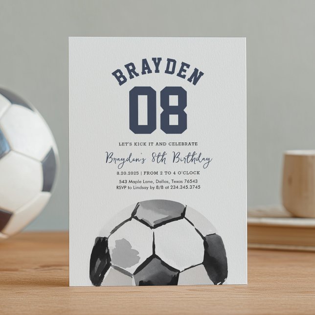 Soccer Boy Sports Birthday Invitation (Creator Uploaded)