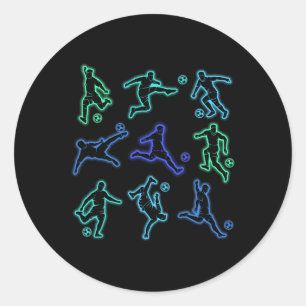 Soccer Boys Kids Classic Round Sticker