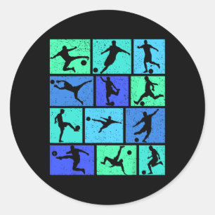 Soccer Boys Kids Men _2  Classic Round Sticker
