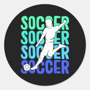 Soccer Boys Men Kids Classic Round Sticker