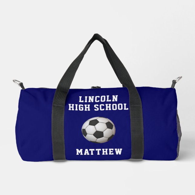 Soccer Boys School Team Name Duffle Bag (Front)
