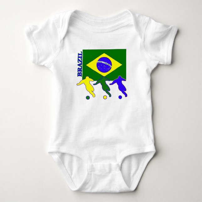 Soccer Brazil Baby Bodysuit (Front)