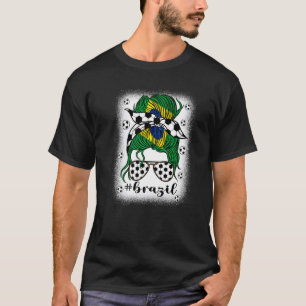 Soccer Brazil Football Fans Brazilian Girl Mom Mes T-Shirt