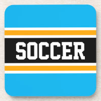 SOCCER Bright Sky Blue Yellow Black Racing Stripes