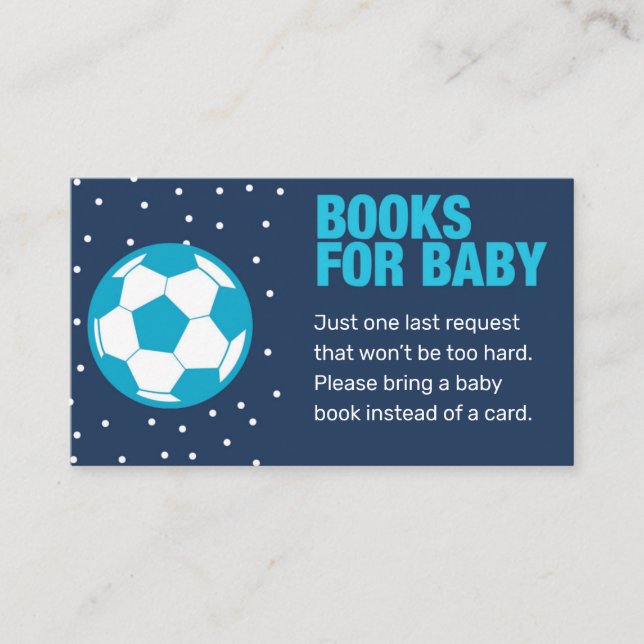 Soccer Bring a Book Card Baby Shower Game (Front)
