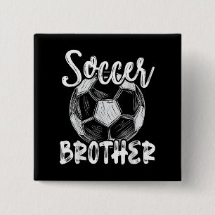 Soccer Brother Men Family Matching Team Player Soc 15 Cm Square Badge