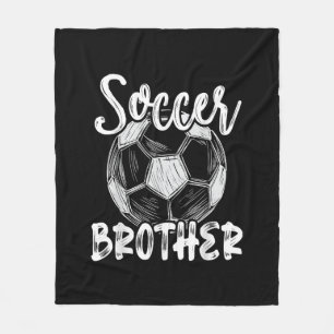 Soccer Brother Men Family Matching Team Player Soc Fleece Blanket