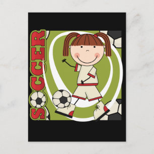 Soccer Brunette Girl T-shirts and Gifts Postcard