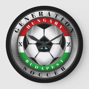Soccer Budapest Hungary Generation X Large Clock