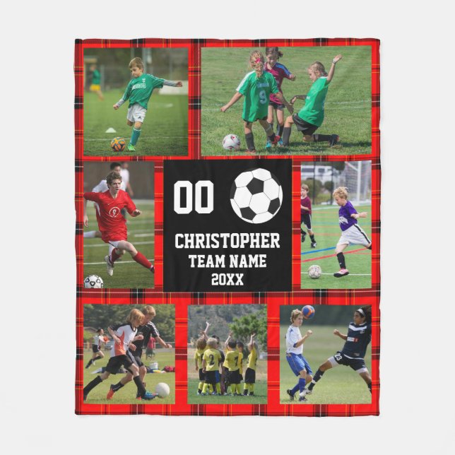 Soccer Buffalo Photo Collage Fleece Blanket (Front)