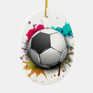 Soccer Burst Ceramic Tree Decoration