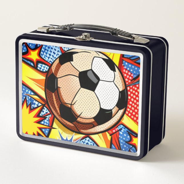 Soccer Burst Metal Lunch Box (Front)
