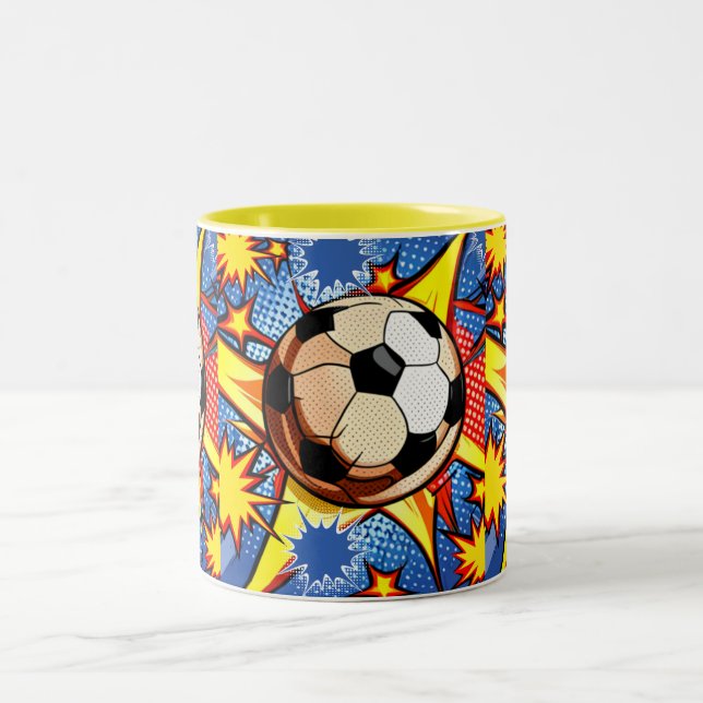 Soccer Burst Two-Tone Coffee Mug (Center)