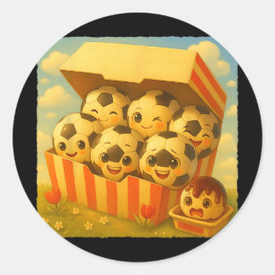 Soccer Byll Chicken Nuggets Cute Kawaii Funny Fast Classic Round Sticker