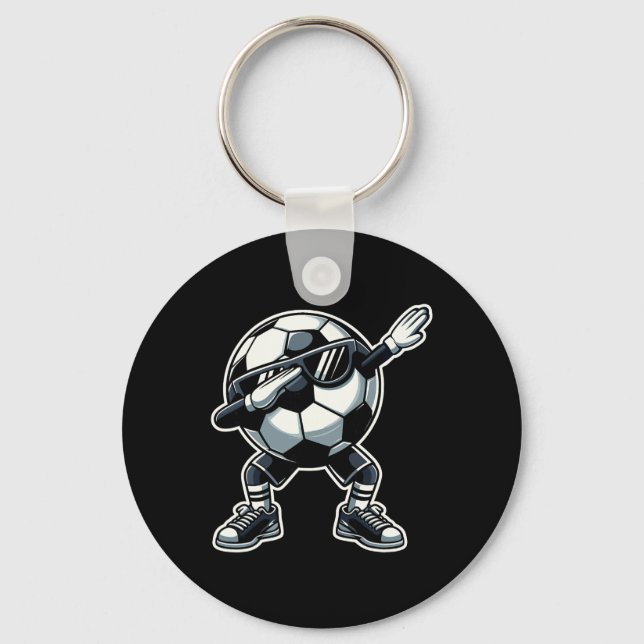 Soccer Byll Dabbing Funny Player Soccer _1  Key Ring (Front)