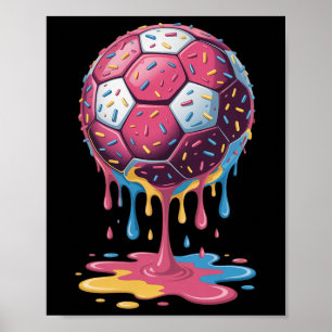 Soccer Byll Drip Ice Cream Drip Men Women Game Soc Poster
