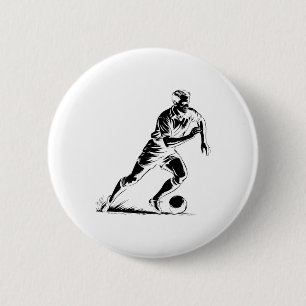 Soccer Byll In Motion Pixel Art Design _1  6 Cm Round Badge