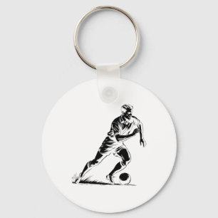 Soccer Byll In Motion Pixel Art Design _1  Key Ring