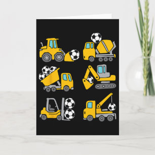 Soccer Byll Kids Footbyll Construction Trucks Todd Card