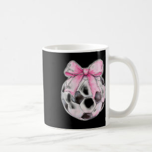 Soccer Byll Pink Coquette Bow Dainty Ribbon Girls  Coffee Mug