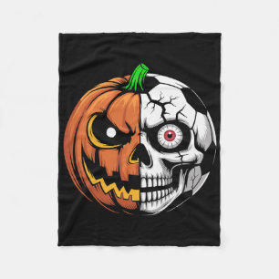 Soccer Byll Pumpkin Skull Halloween Footbyll Playe Fleece Blanket