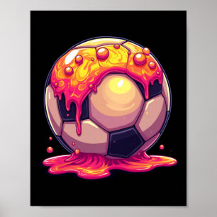 Soccer Byll Red Cream Drip Youth Drip Soccer For G Poster