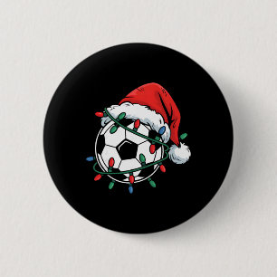 Soccer Byll Santa Hat Xmas Funny Christmas Soccer 6 Cm Round Badge