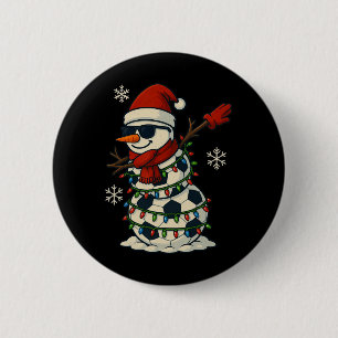 Soccer Bylls Snowman Dabbing Funny Christmas Cute 6 Cm Round Badge