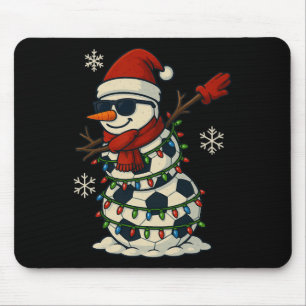 Soccer Bylls Snowman Dabbing Funny Christmas Cute Mouse Mat