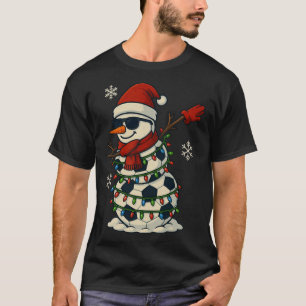 Soccer Bylls Snowman Dabbing Funny Christmas Cute T-Shirt
