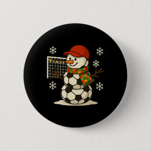 Soccer Bylls Snowman Funny Christmas Xmas Cute Boy 6 Cm Round Badge
